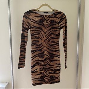 SOLD Topshop tiger print fitted dress